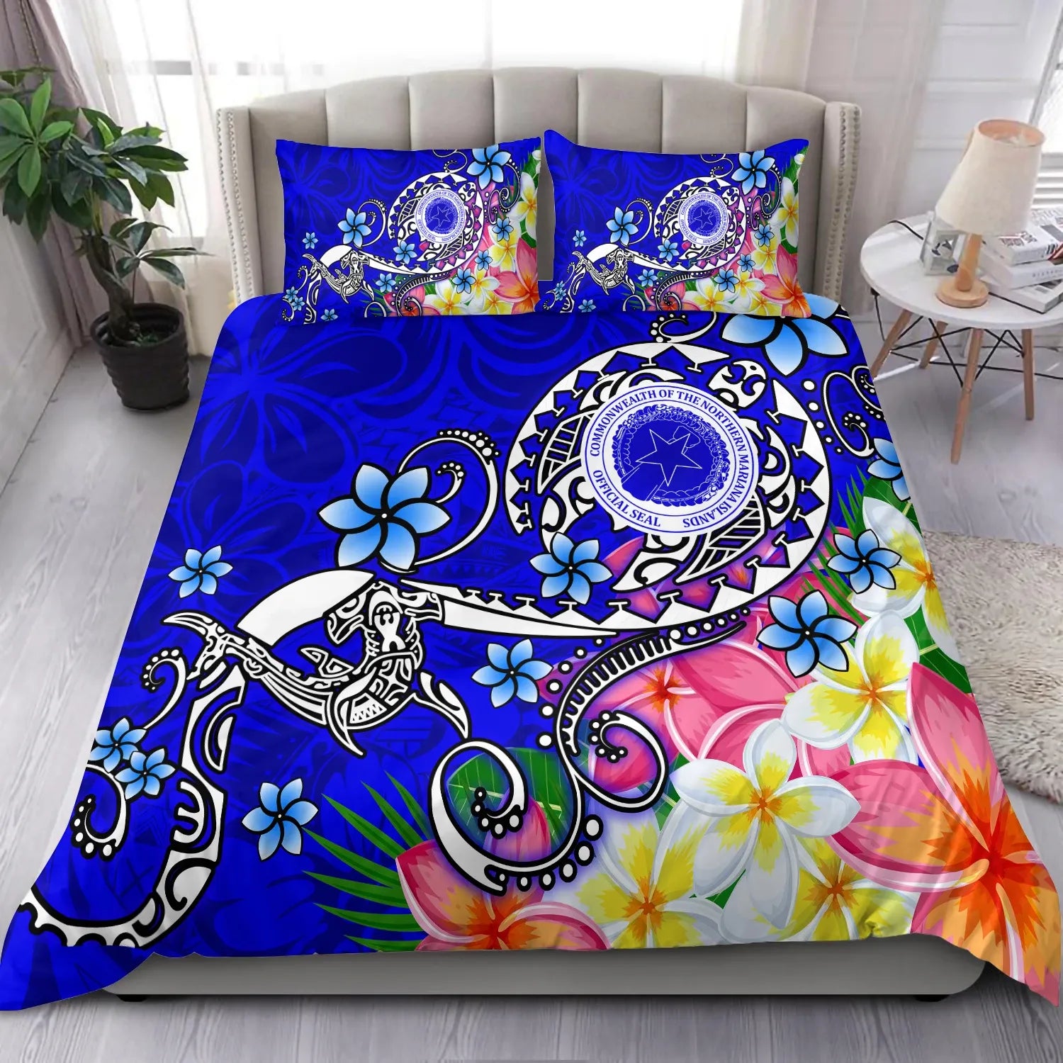 CNMI Bedding Set - Turtle Plumeria (Blue)