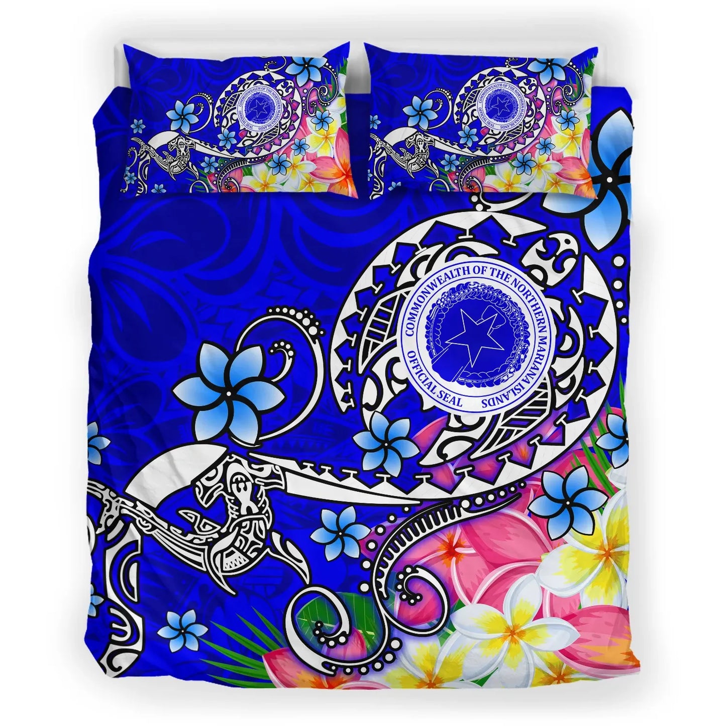 CNMI Bedding Set - Turtle Plumeria (Blue)