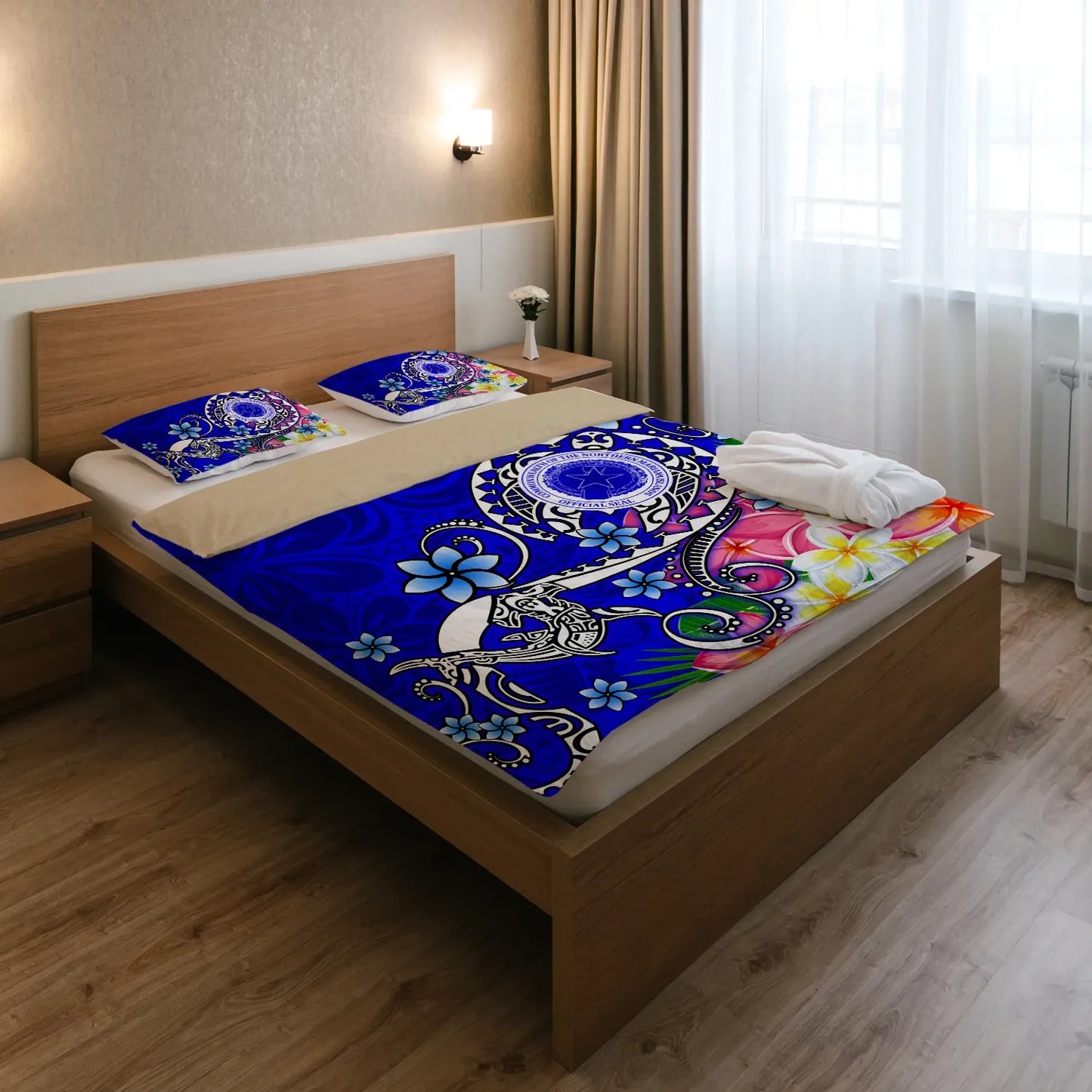 CNMI Bedding Set - Turtle Plumeria (Blue)