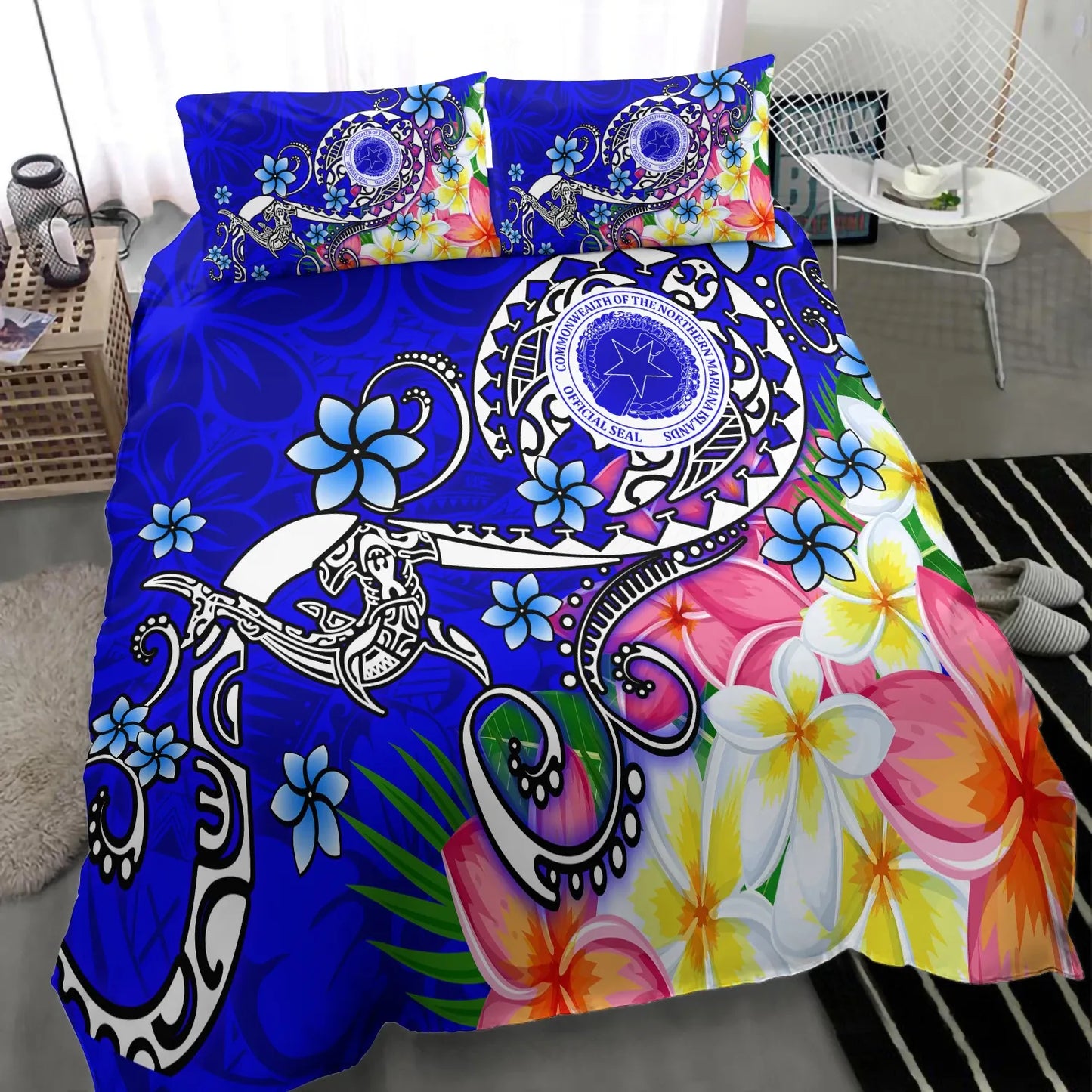 CNMI Bedding Set - Turtle Plumeria (Blue)