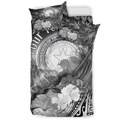 CNMI Custom Personalised Bedding Set - Humpback Whale With Tropical Flowers (White)