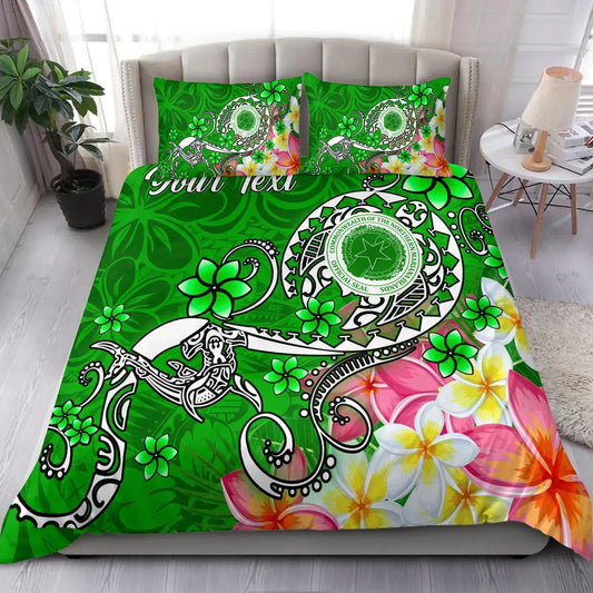 CNMI (Custom Personalised) Bedding Set - Turtle Plumeria (Green)