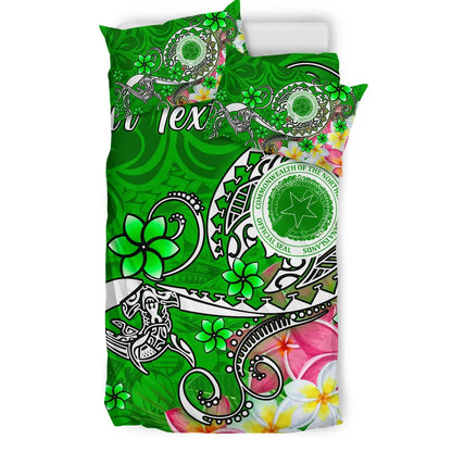 CNMI (Custom Personalised) Bedding Set - Turtle Plumeria (Green)