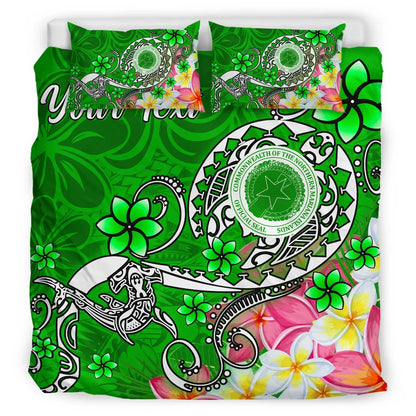 CNMI (Custom Personalised) Bedding Set - Turtle Plumeria (Green)