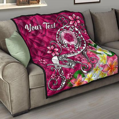 CNMI Custom Personalised Premium Quilt - Turtle Plumeria (Pink)