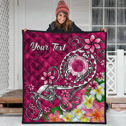 CNMI Custom Personalised Premium Quilt - Turtle Plumeria (Pink)