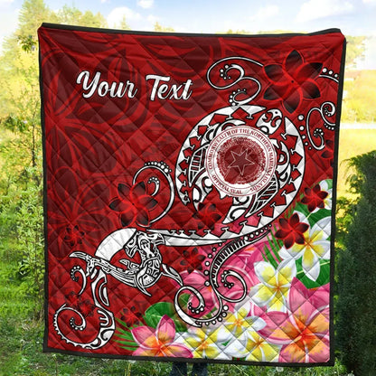 CNMI Custom Personalised Premium Quilt - Turtle Plumeria (Red)
