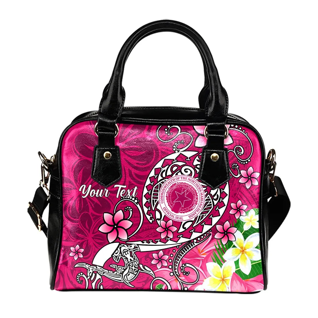 CNMI Custom Personalised Shoulder Handbag - Turtle Plumeria (Pink)