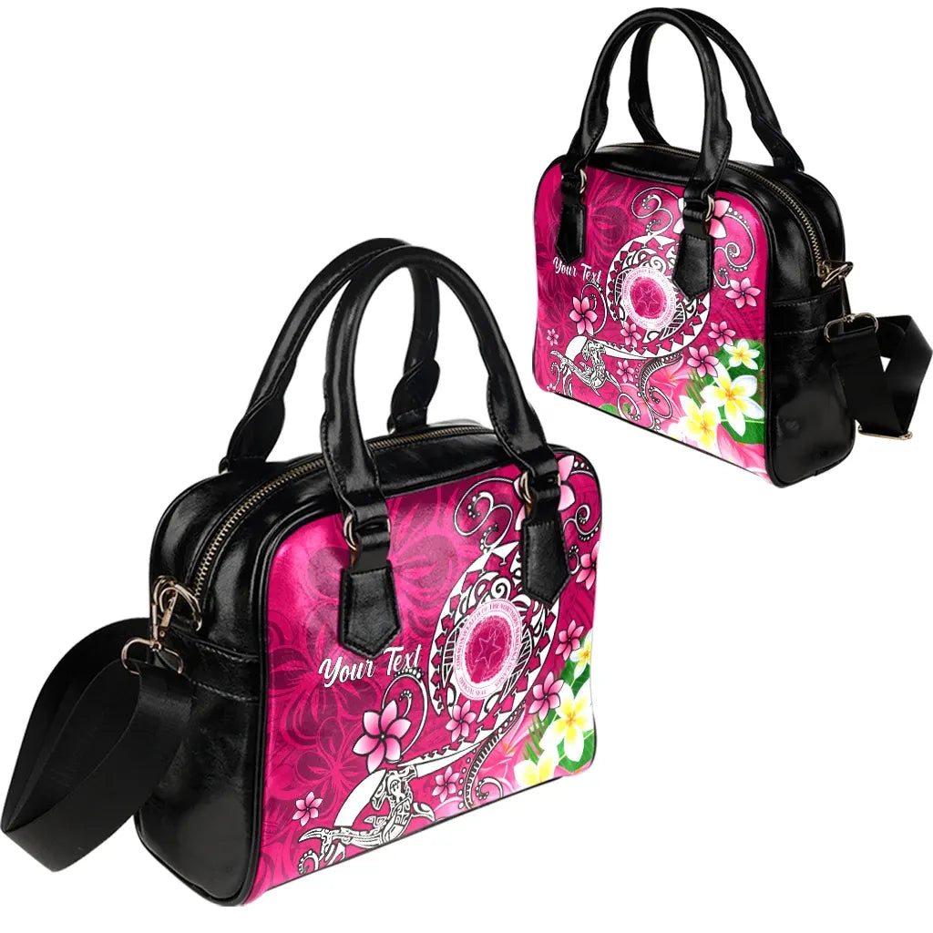 CNMI Custom Personalised Shoulder Handbag - Turtle Plumeria (Pink)