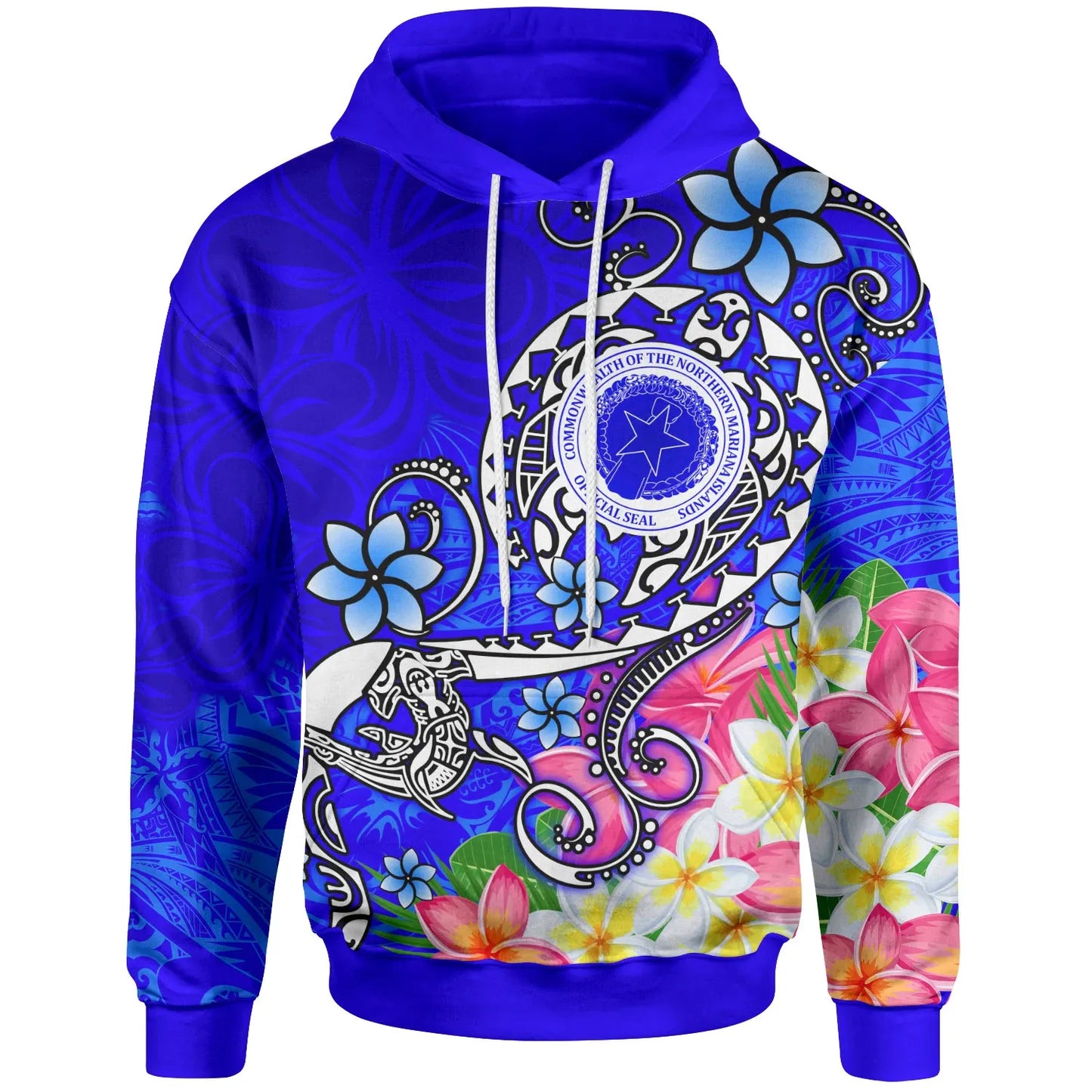 CNMI Hoodie - Turtle Plumeria (Blue)