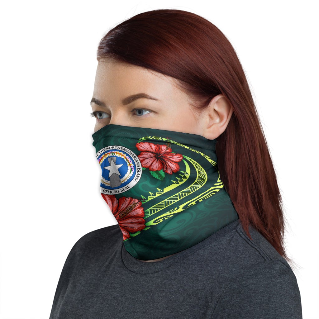 CNMI Neck Gaiter - Hibiscus With Seal