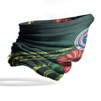 CNMI Neck Gaiter - Hibiscus With Seal