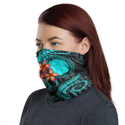 CNMI Neck Gaiter - Plumeria Turquoise