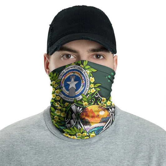 CNMI Neck Gaiter - Ti Leaf Lei Turtle