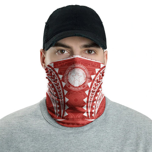 CNMI Neck Gaiter - Tribal Pattern Red