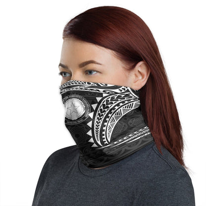CNMI Neck Gaiter - Tribal Pattern White