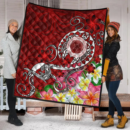 CNMI Premium Quilt  - Turtle Plumeria (Red)