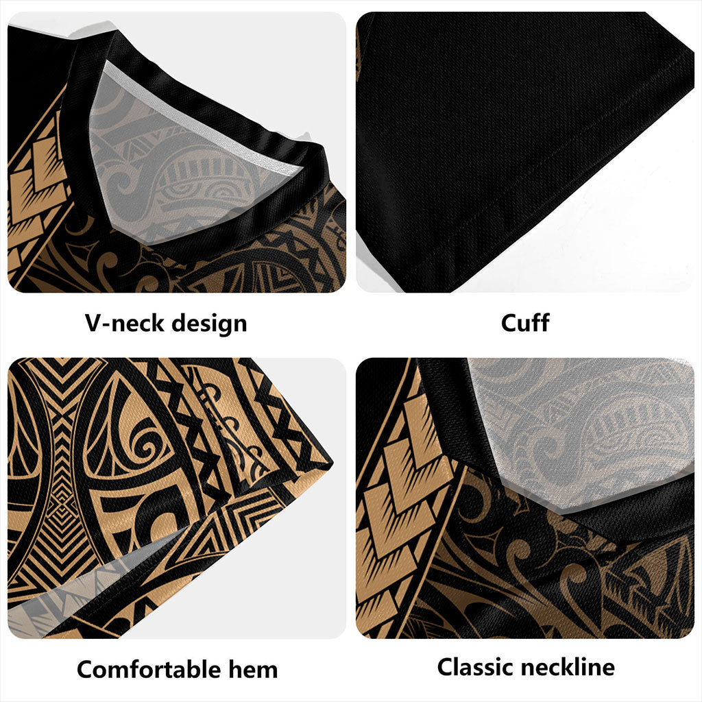 Northern Mariana Islands Rugby Jersey Coat Of Arms Polynesian Tribal Gold