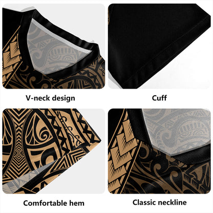 Northern Mariana Islands Rugby Jersey Coat Of Arms Polynesian Tribal Gold