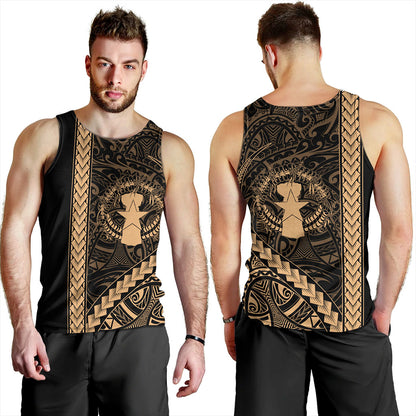 Northern Mariana Islands Tank Top Coat Of Arms Polynesian Tribal Gold