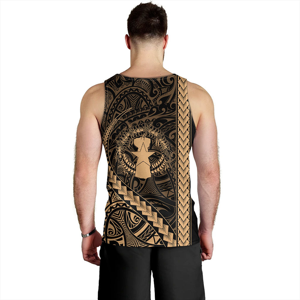 Northern Mariana Islands Tank Top Coat Of Arms Polynesian Tribal Gold