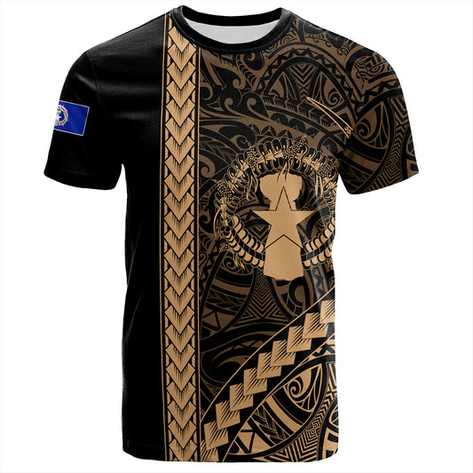 Northern Mariana Islands T-Shirt Coat Of Arms Polynesian Tribal Gold