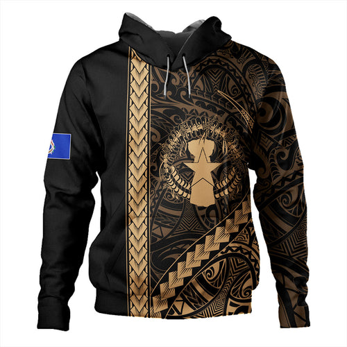 Northern Mariana Islands Hoodie Coat Of Arms Polynesian Tribal Gold