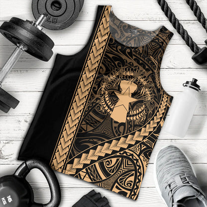 Northern Mariana Islands Tank Top Coat Of Arms Polynesian Tribal Gold