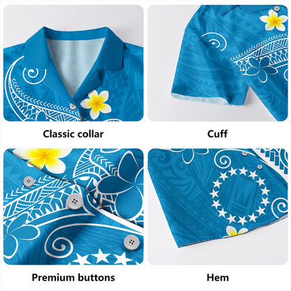 Cook Islands Hawaiian Shirt Polynesia Floral Tribal