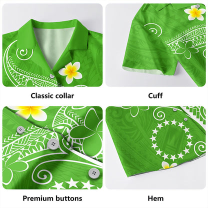 Cook Islands Hawaiian Shirt Polynesia Floral Tribal