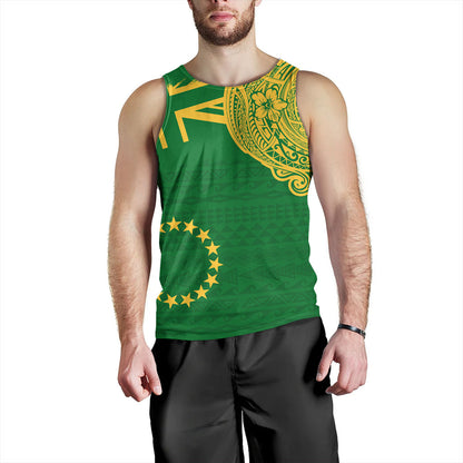 Cook Islands Tank Top Tribal Flag With Coat Of Arms