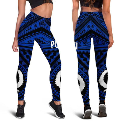Cook Island Legging - Seal With Polynesian Tattoo Style ( Blue)