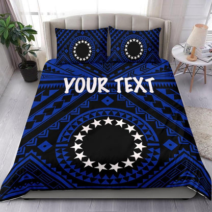 Cook Islands Personalised Bedding Set - Seal With Polynesian Tattoo Style ( Blue)