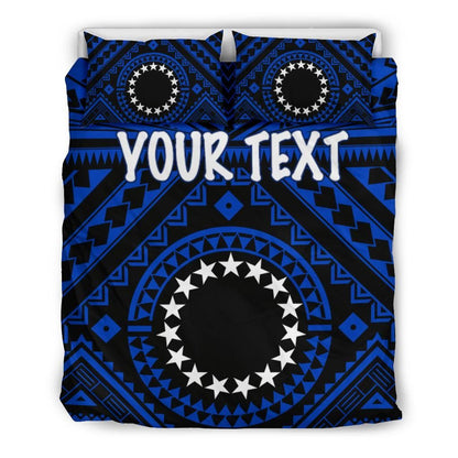 Cook Islands Personalised Bedding Set - Seal With Polynesian Tattoo Style ( Blue)