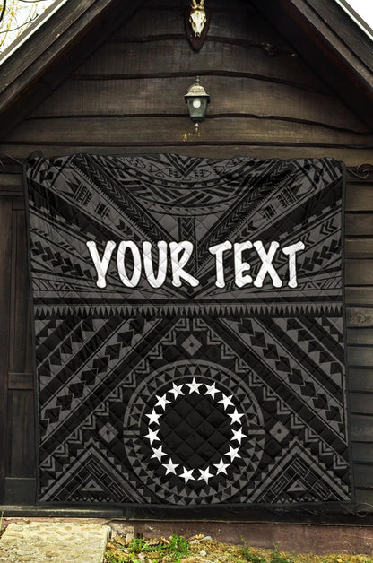 Cook Islands Personalised Premium Quilt - Seal With Polynesian Tattoo Style ( Black)