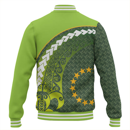 Cook Islands Baseball Jacket Turtle Tattoo Tribal