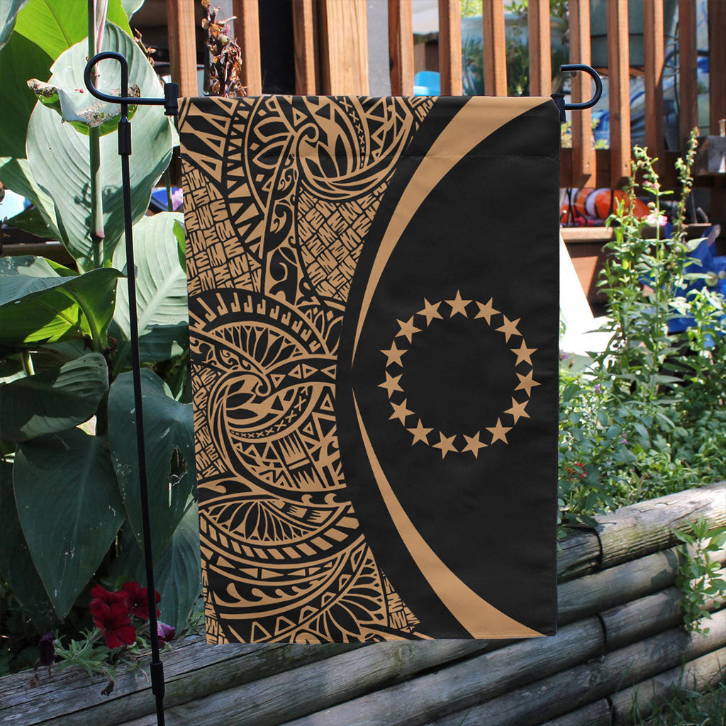 Cook Islands Garden Flag Lauhala Circle Gold