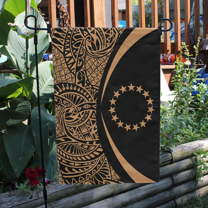 Cook Islands Garden Flag Lauhala Circle Gold