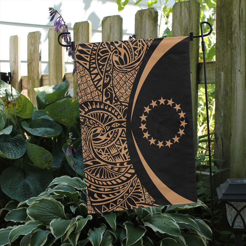 Cook Islands Garden Flag Lauhala Circle Gold