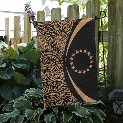 Cook Islands Garden Flag Lauhala Circle Gold