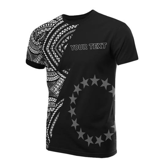 Cook Islands All Over Custom Personalised T-Shirt - Cook Islands Flag Micronesian Pattern Flash