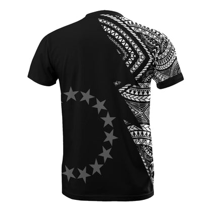 Cook Islands All Over Custom Personalised T-Shirt - Cook Islands Flag Micronesian Pattern Flash