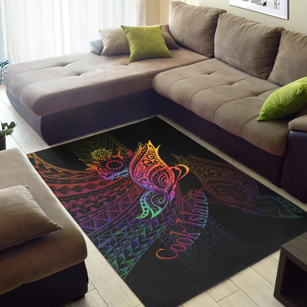 Cook Islandss Area Rug - Butterfly Polynesian Style