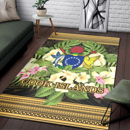 Cook Islandss Area Rug - Polynesian Gold Patterns Collection