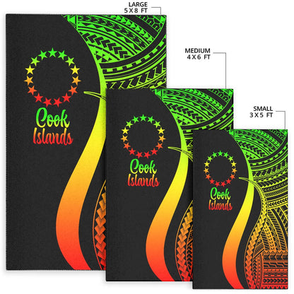 Cook Islands Area Rug - Reggae Polynesian Tentacle Tribal Pattern