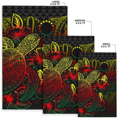 Cook Islands Area Rugs Turtle Hibiscus Reggae