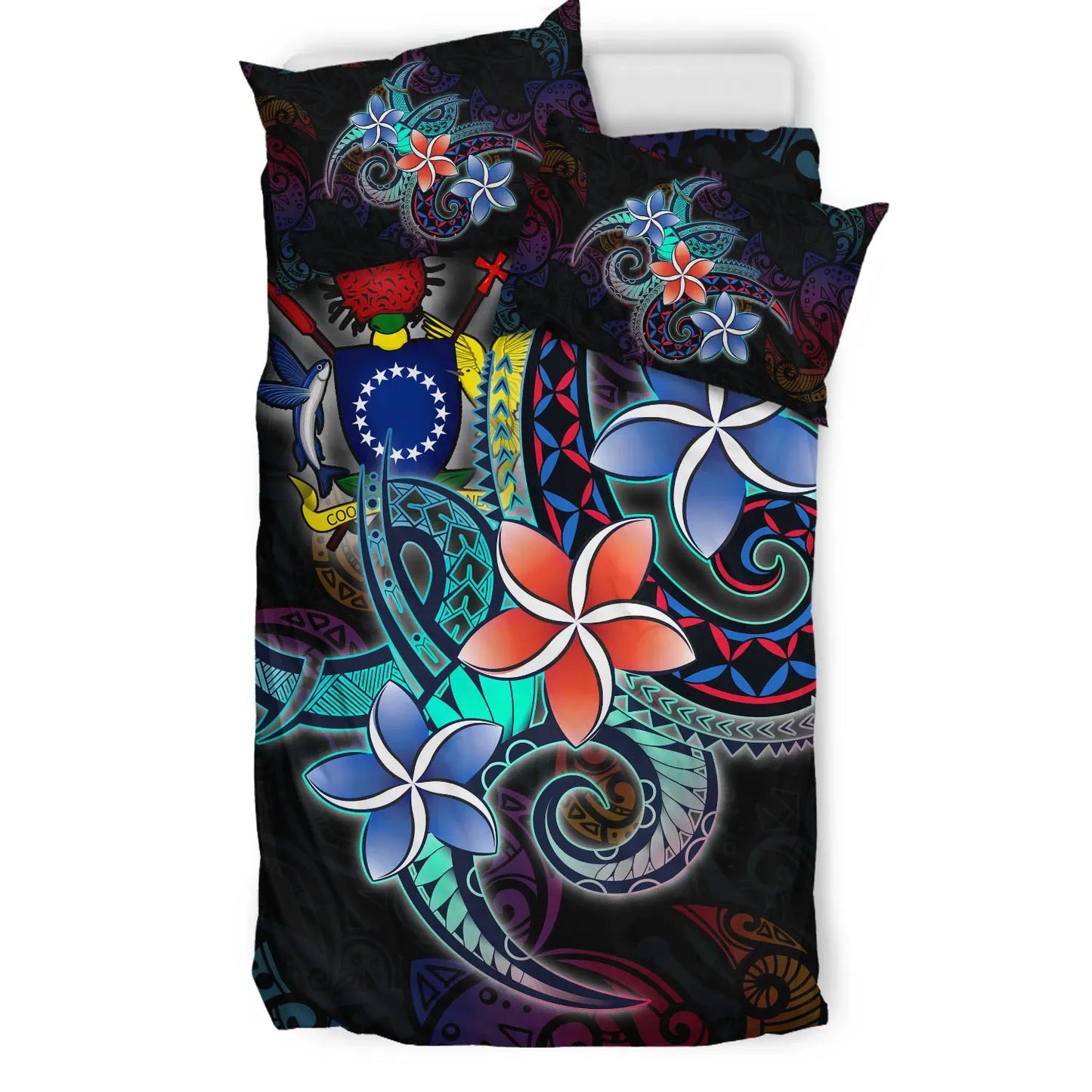 Cook Islands Bedding Set - Plumeria Flowers Style