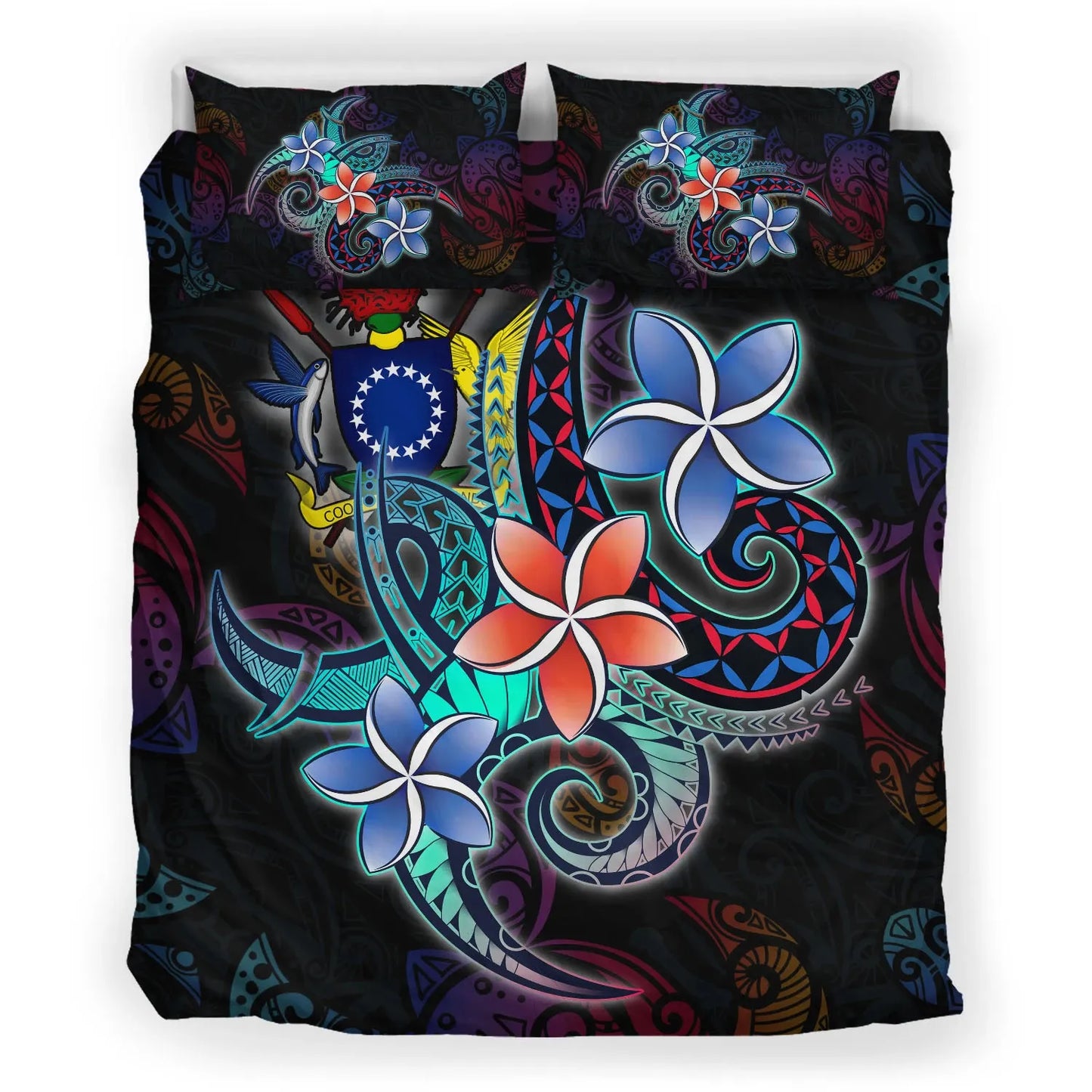 Cook Islands Bedding Set - Plumeria Flowers Style