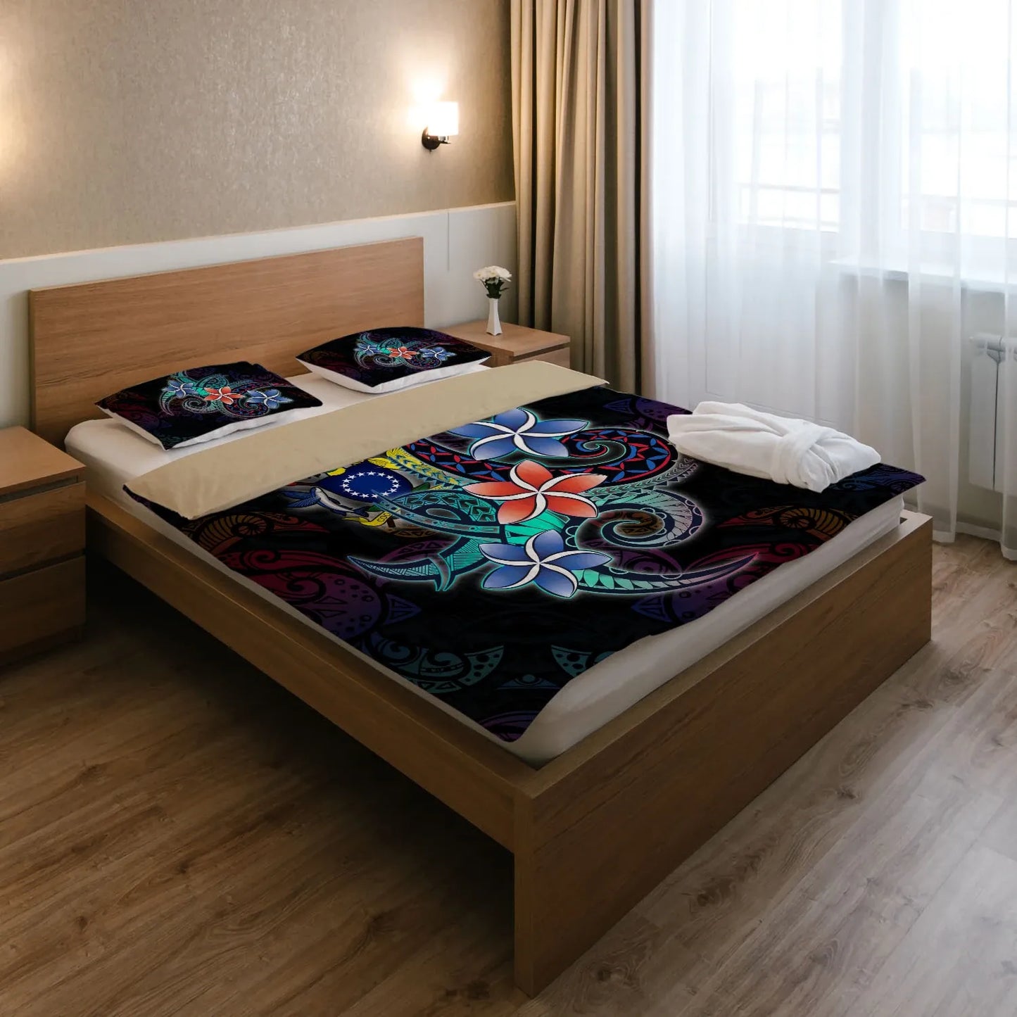 Cook Islands Bedding Set - Plumeria Flowers Style