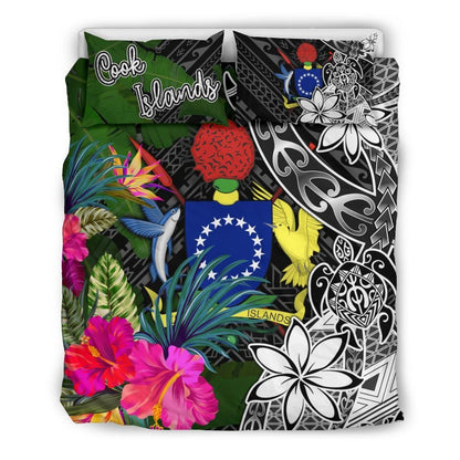 Cook Islands Bedding Set - Turtle Plumeria Banana Leaf
